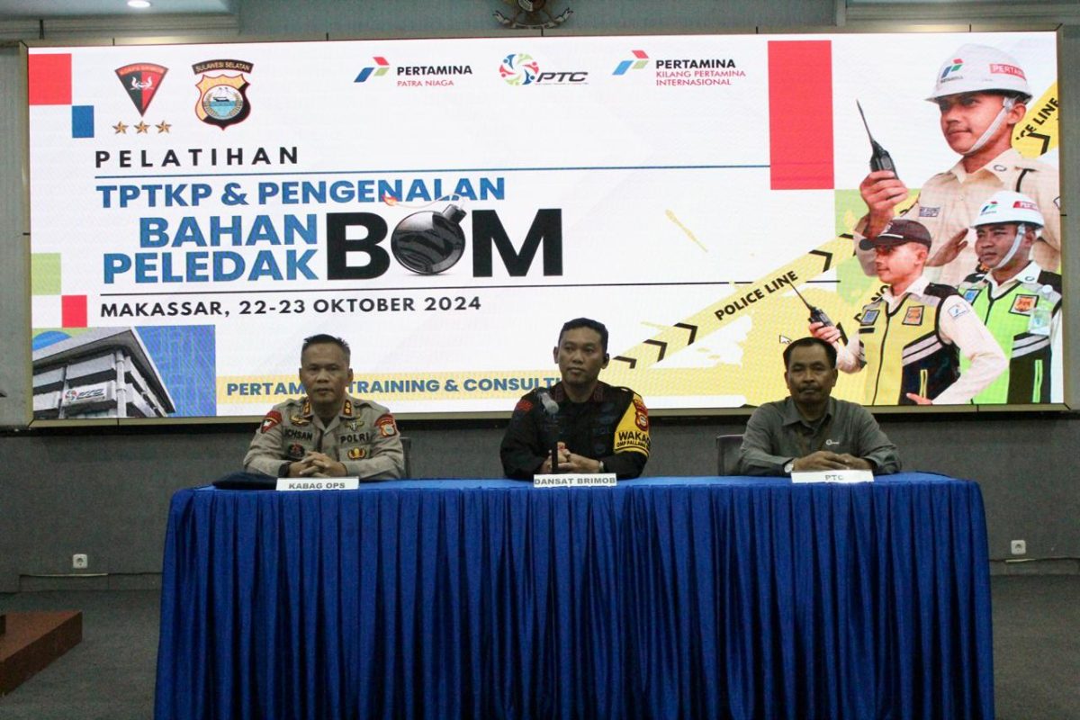 Brimob Polda Sulsel Latih Security Pertamina TPTKP Bom_trends.co.id