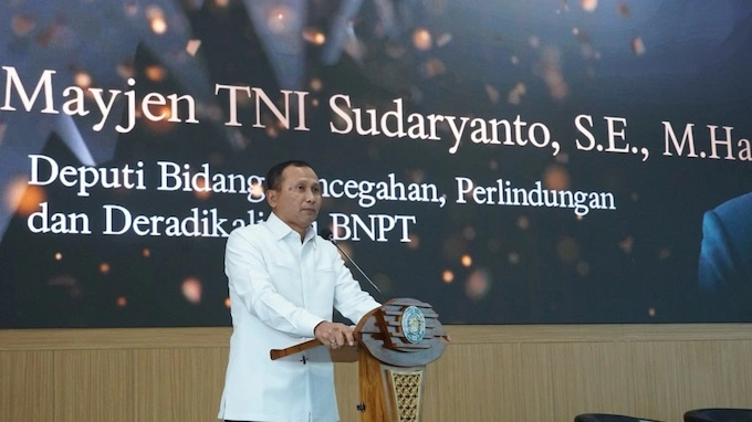 Deputi 1 Bidang Pencegahan, Perlindungan, dan Deradikalisasi BNPT Mayjen TNI Sudaryanto